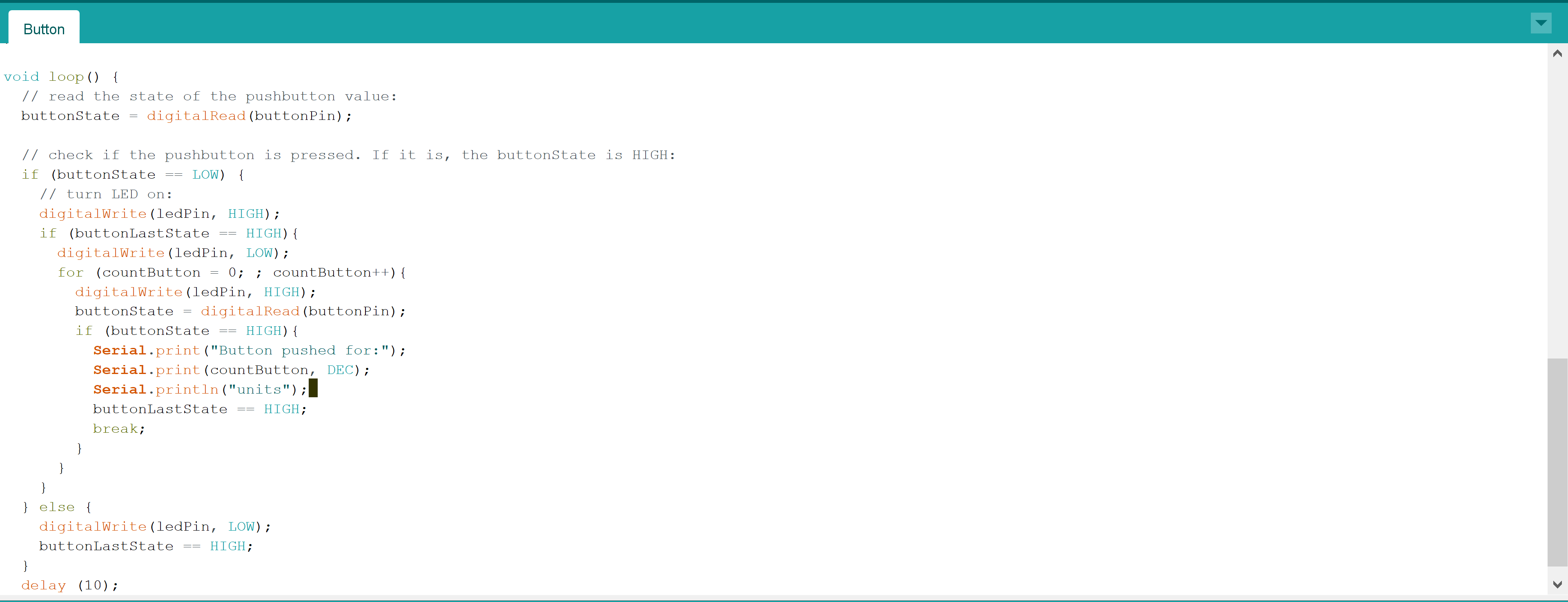 Screenshot of my arduino coding