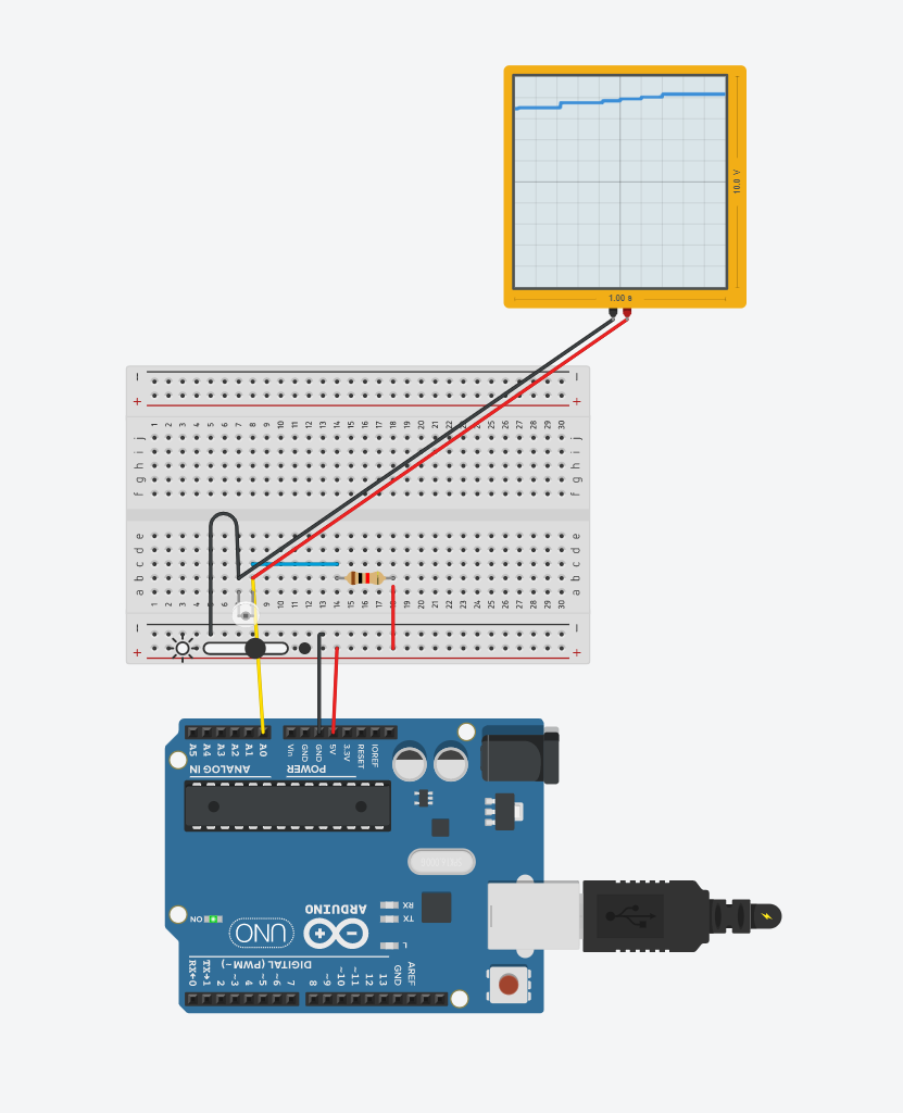 Screenshot of a basic phototransistor circuit